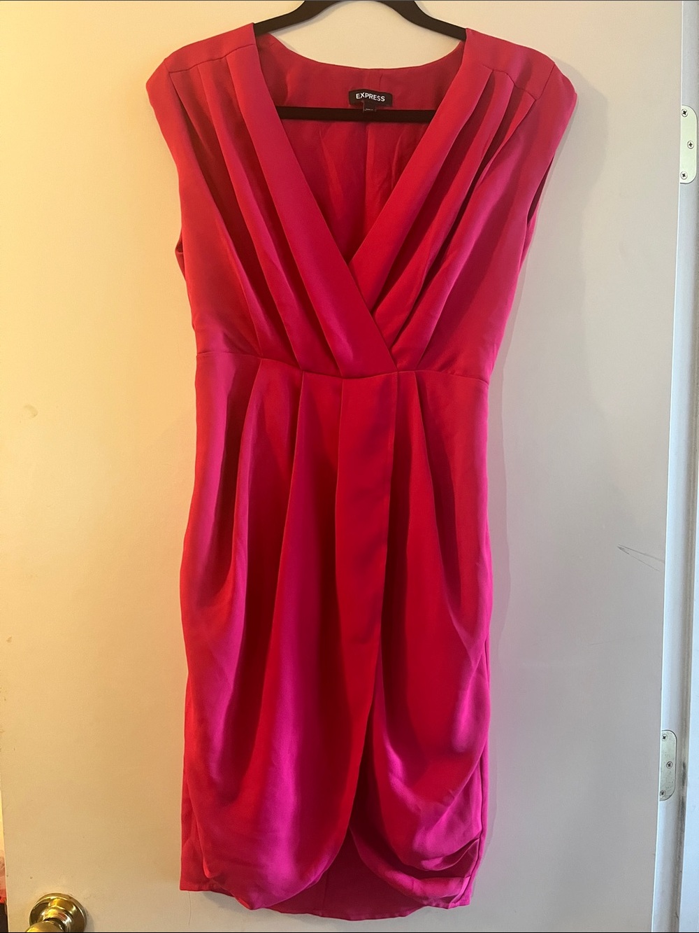 Express Fuchsia pink faux-wrap cocktail dress